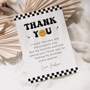 MODIFIABLE One Happy Dude 1er anniversaire carte de remerciement, carte de remerciement garçon premier anniversaire, One Happy Dude fête d'anniversaire, imprimable, B409