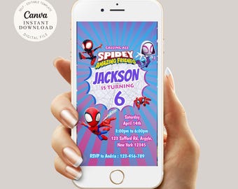 Spidey and Friends Birthday Invitation | Customizable Evite (Digital Download)