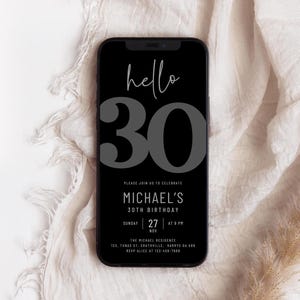 Editable 30th Birthday Invitation, 30th E-Invite, 30th Birthday Evite, Men 30th Party Invitation, Digital 30th Invitation Digital Invitation
