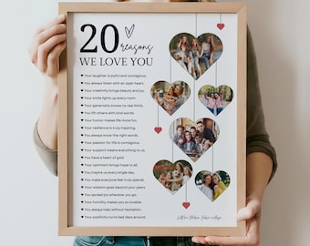 20th Birthday Photo Collage Poster, 20 Reasons We Love You Template (Digital Download)