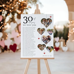 30 Reasons We Love You Poster With Pictures Template, Printable 30th Birthday Gift for Him or Her Editable, Personalized 30th Birthday Decor