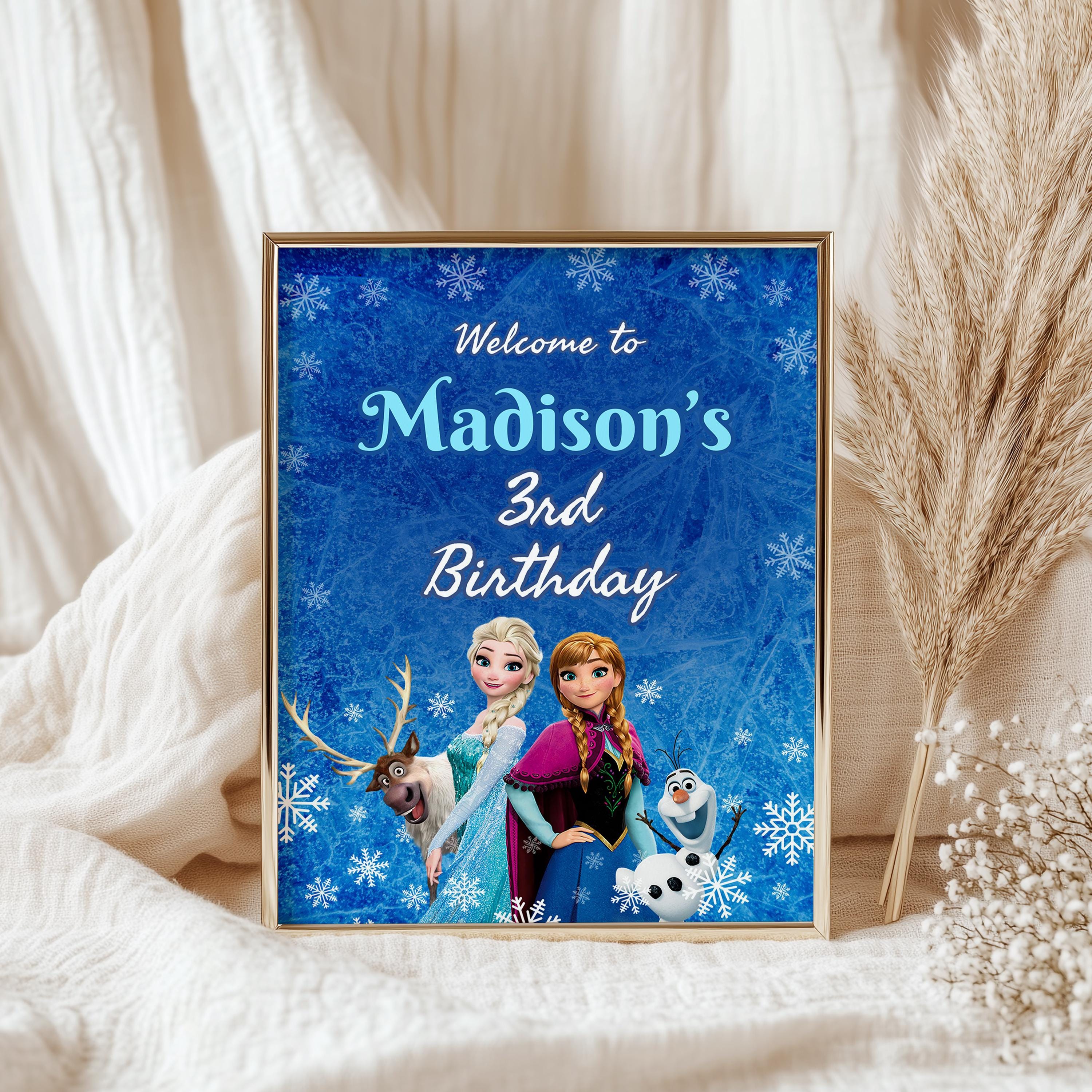 Frozen Welcome Sign Frozen Party Signs Frozen Birthday Sign Elsa Party ...