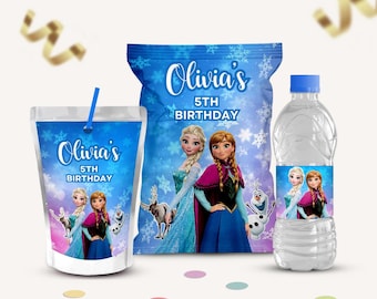 Frozen Party Favors Template, Elsa Printable (Digital Download)