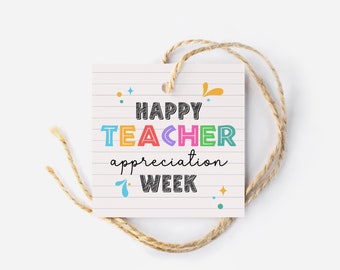 Teacher Appreciation Gift Tags, DIY Goodie Bag Tag (Digital Download)