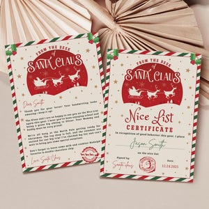 Carta de Papá Noel EDITABLE, Papelería de Papá Noel Imprimible, Correo del Polo Norte, Certificado de Lista de Buenos Amigos, Carta de Papá Noel, Escritorio Oficial de Papá Noel Canva