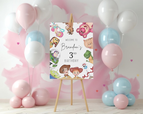 DIGITAL Toy Story Birthday Welcome Sign, Toy Story Welcome Banner, Birthday Boy Girl Toy story Sign, Welcome Poster, Digital Welcome, B625