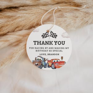 Cars Birthday Favor Tag Boy Lighting McQueen Race Car Party Thank You Tags Gift Tags Party Decoration Printable Editable Template, B622