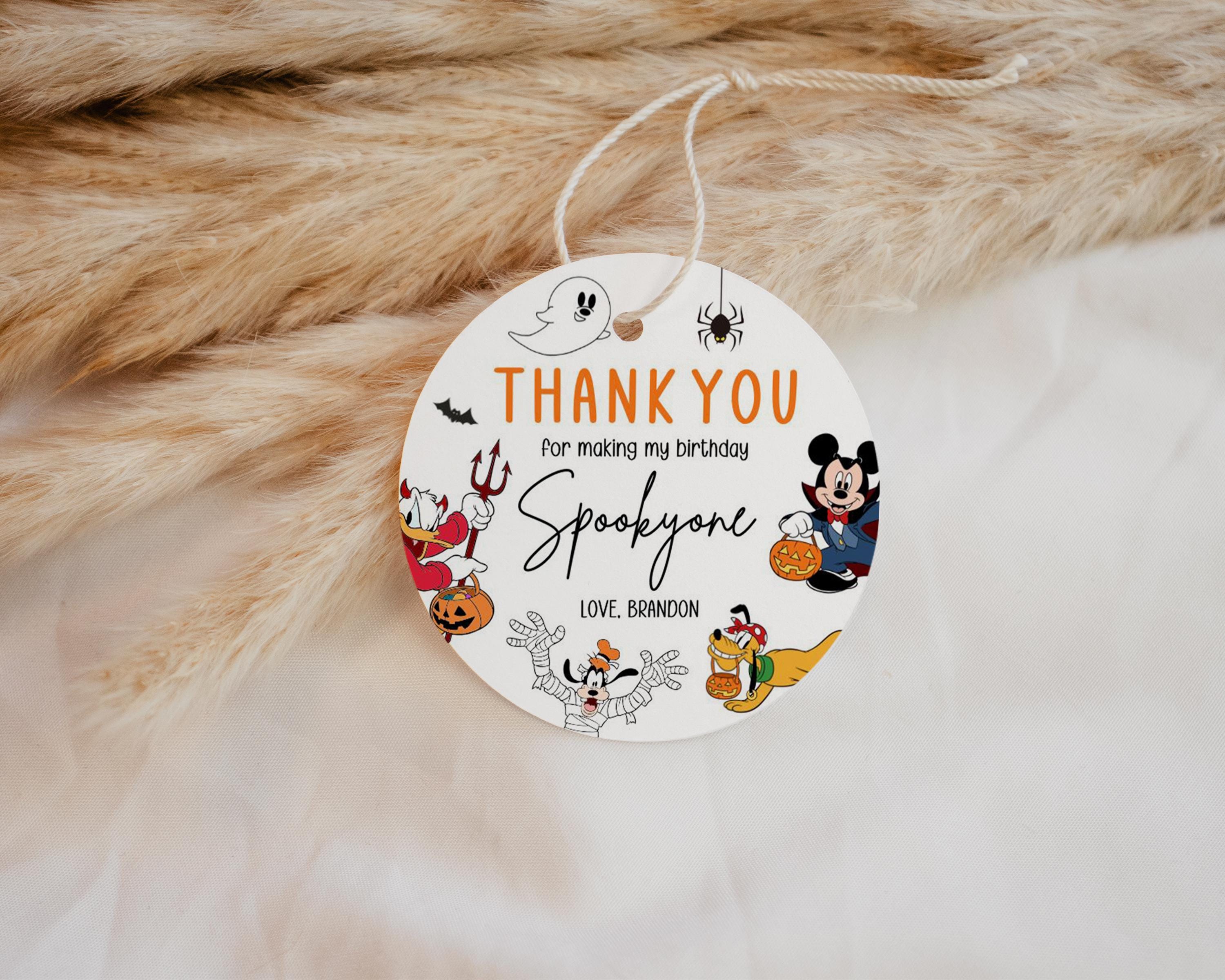Mickey Mouse Halloween Favor Tags, Printable Birthday Thank You Gift ...