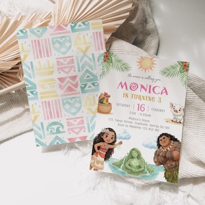 Moana Birthday Invitation: Editable Hawaiian Template (Digital Download), B679