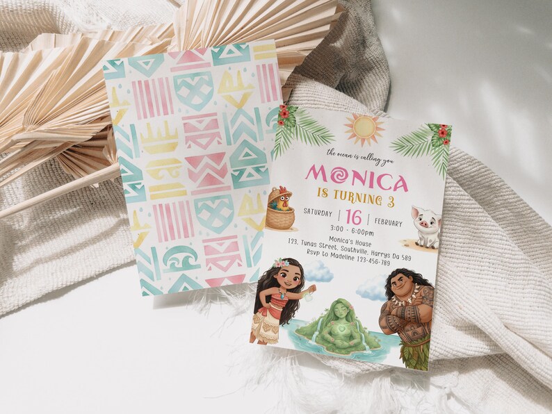Moana Birthday Invitation: Editable Hawaiian Template (Digital Download), B679