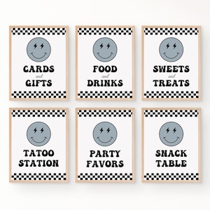Editable Happy Dude Birthday Signs Bundle, Instant Download Blue One Happy Dude Party Signs, Set of One Happy Dude Party Signs in Cool Blue