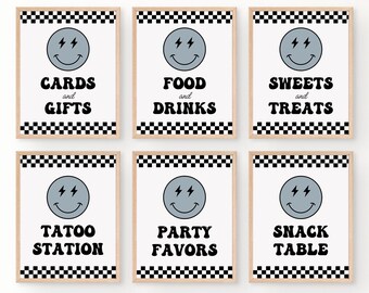 Editable Happy Dude Birthday Signs, Cool Blue Party Decor (Digital Download)