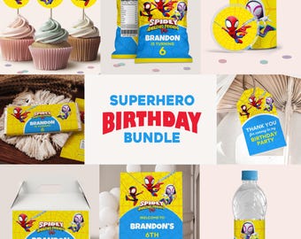 Superhero Birthday Party Favor Set, Spidey Theme (Digital Download)