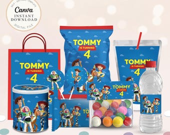 Toy Story Party Pack, Toy Story Gastgeschenk, Party Paket für jedes Alter, druckbares Geburtstag Bundle, Toy Story Geburtstag bearbeitbares Party Paket B011