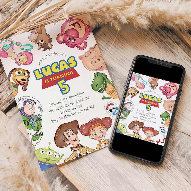 Editable Toy Story Birthday Invitation Template (Digital), B657