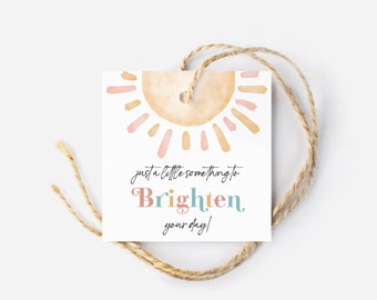 Etiquetas de regalo &quot;Algo para alegrar tu día&quot;, etiqueta cuadrada, regalo &quot;Sunshine&quot;, etiqueta de regalo &quot;Envía un sol&quot;, etiqueta colgante, etiqueta de panadero, imprimible