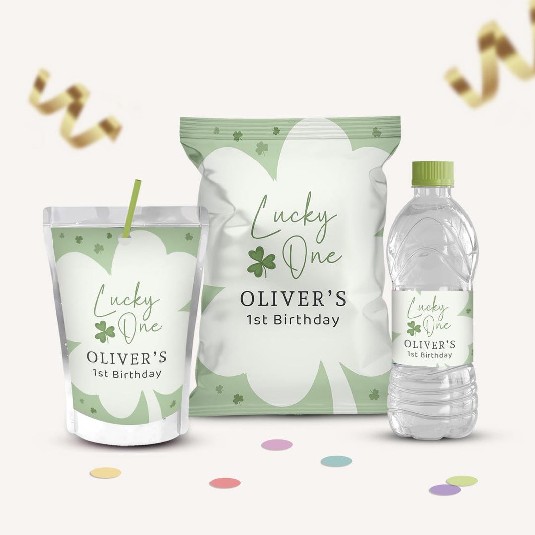 Lucky One St Patricks 1st Birthday Bundle | Editable Canva Template - Etsy