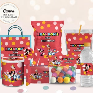 Mickey Mouse Birthday Bundle for Any age Mickey Party Bundle Boy Birthday Party Decoration Mickey Mouse Theme Party Decor Editable, B041