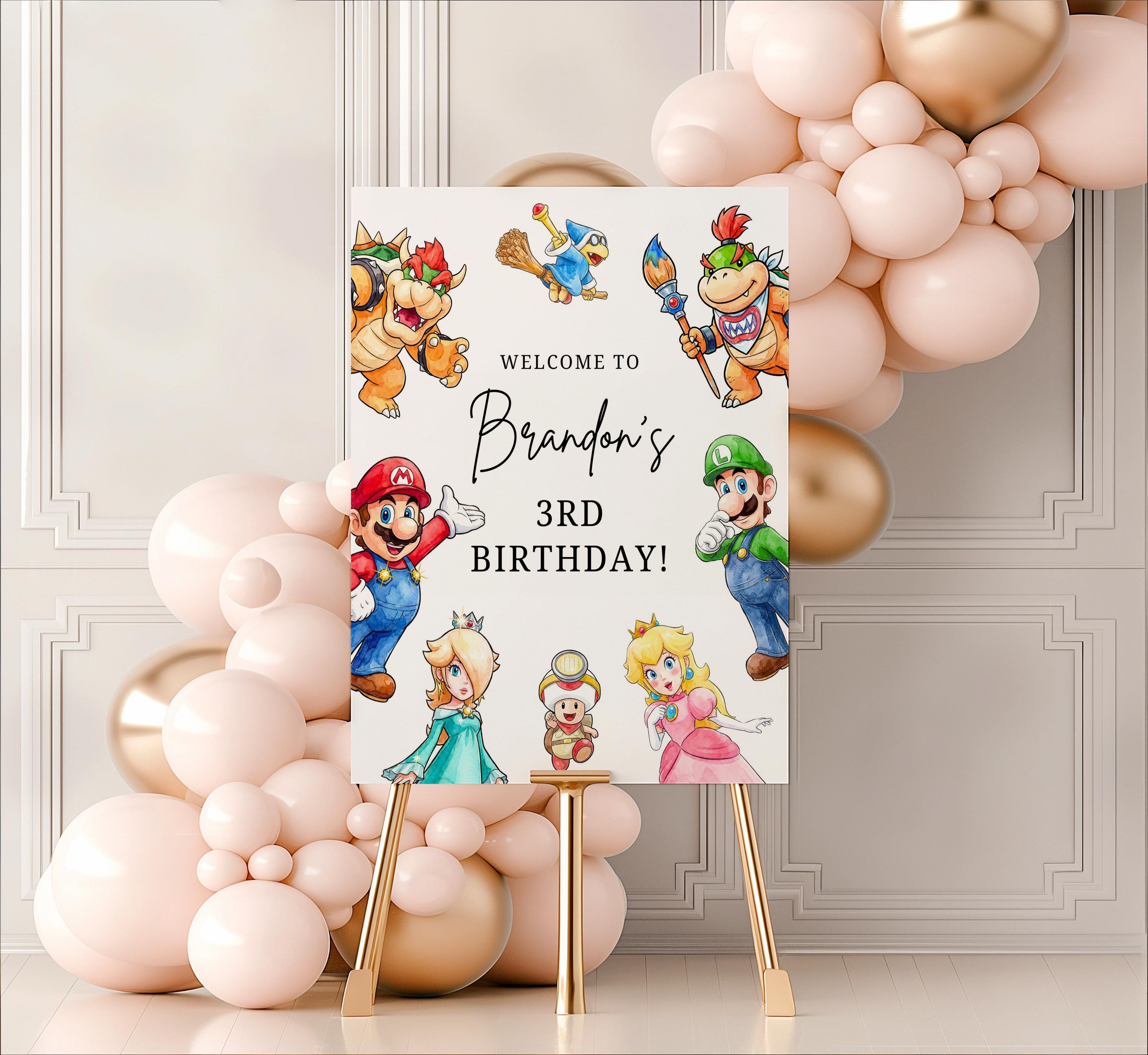 Mario Welcome Sign Super Mario Birthday Welcome Sign (digital Download) – Editable Canva ...