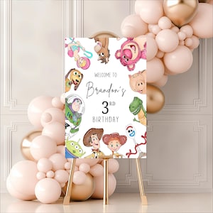 DIGITAL Toy Story Birthday Welcome Sign, Toy Story Welcome Banner, Birthday Boy Girl Toy story Sign, Welcome Poster, Digital Welcome, B625