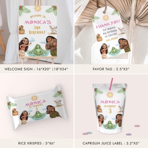 Moana Birthday Bundle, Ocean Theme Party Decorations, Custom Sign, First Birthday, Printable Digital Download, B679