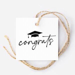 Graduation Gift Tags, Minimalist Graduation Tag, Congrats Grad, Square Tag, Grad Gift, Gift Card Tag, Hang Tag, DIY Printable Gift Tag
