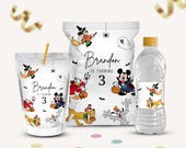 Mickey Mouse Halloween Birthday Party Favors, Printable Labels (Digital Download)