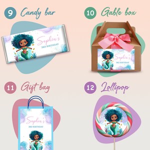 Little Mermaid Ariel Party Package, Birthday Printables, Party Kit, Party Decor, Party Decorations, Party Favors, Black Mermaid Party