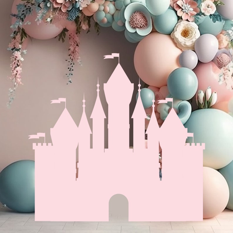 Castle Cutout, Princess Castle Cutout Decor, Princess Party Decoration Theme Baby Shower Birthday Party Stand Up Prop, Digital Download