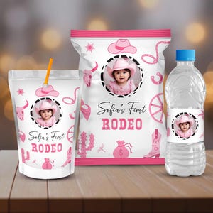 Cowgirl Birthday Party Bundle Kit, Template Printable, Saddle Up Birthday chip bag, Cowboy western Editable labels 1st Rodeo Party Printable