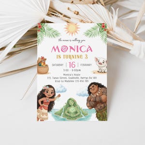 Moana Birthday Invitation: Editable Hawaiian Template (Digital Download), B679