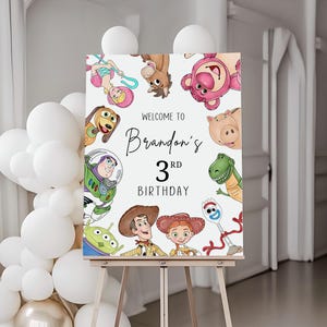 DIGITAL Toy Story Birthday Welcome Sign, Toy Story Welcome Banner, Birthday Boy Girl Toy story Sign, Welcome Poster, Digital Welcome, B625