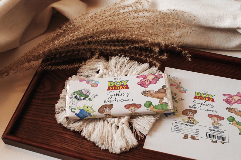 Toy Story Baby Shower Chocolate Wrapper, Personalized Candy Bar ...