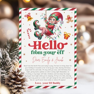Editable Elf Arrival Letter, Elf Hello Letter From Elf, Christmas Elf Introduction Letter, New Elf Letter, First Time Elf Letter Printable