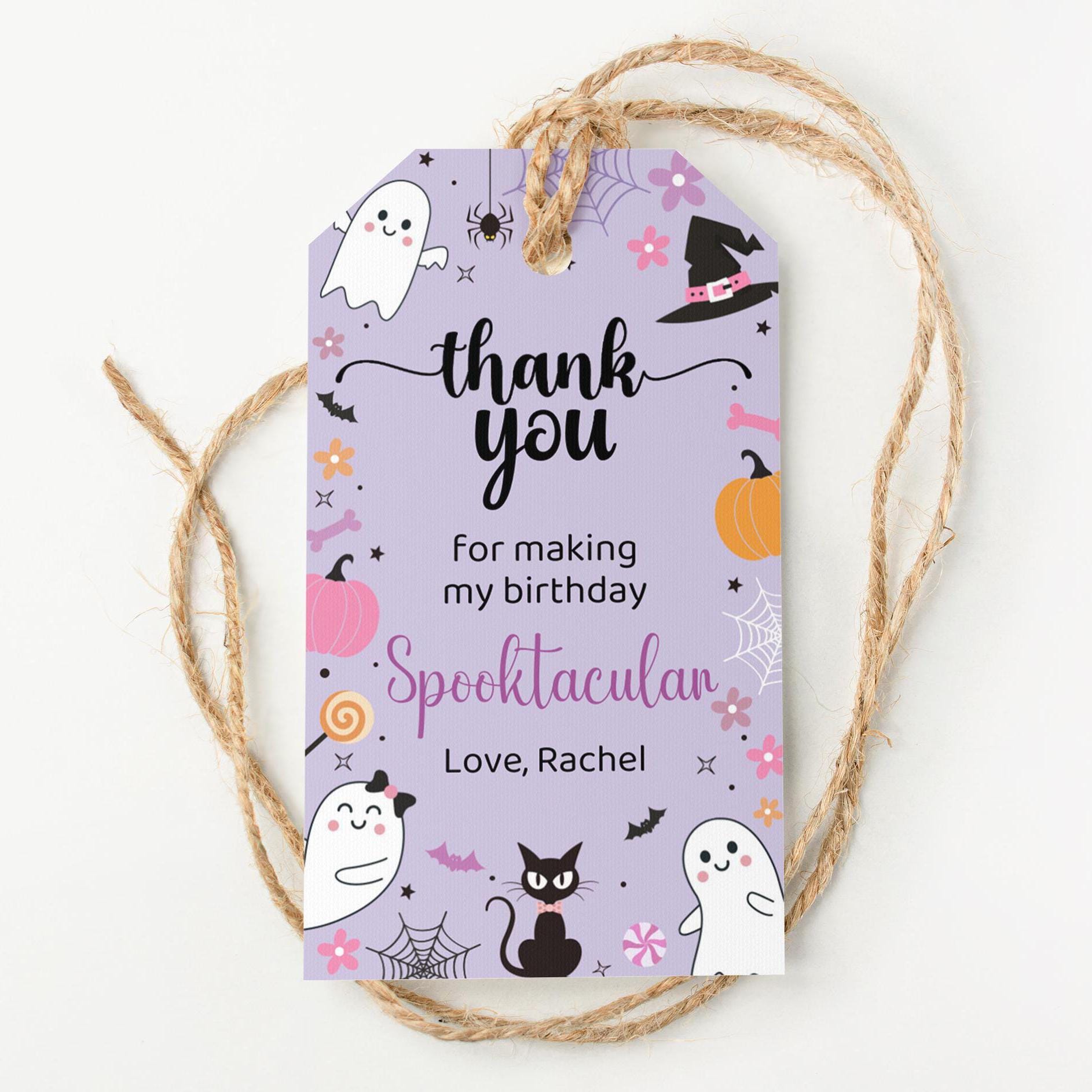 Spooky Cute Halloween Birthday Favor Tags, Ghost Party Decorations ...
