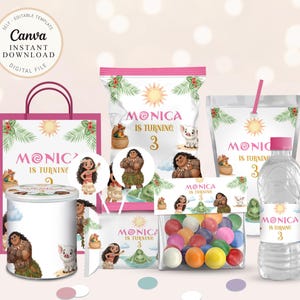 Moana Birthday Bundle, Ocean Theme Party Decorations, Custom Sign, First Birthday, Printable Digital Download, B679