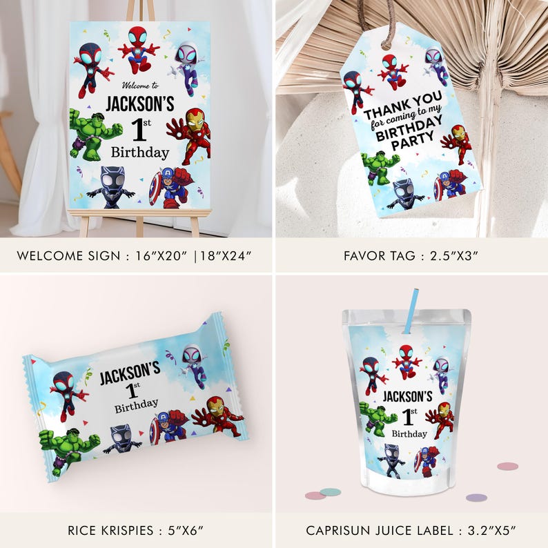 Superhero Chip Bag, Spidey Party Favors, Superhero Birthday, Superhero Decor Cupcake, Rice Krispies, Spidey Hershey, Pringles Label etc B633