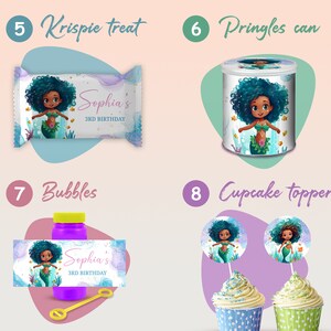 Little Mermaid Ariel Party Package, Birthday Printables, Party Kit, Party Decor, Party Decorations, Party Favors, Black Mermaid Party