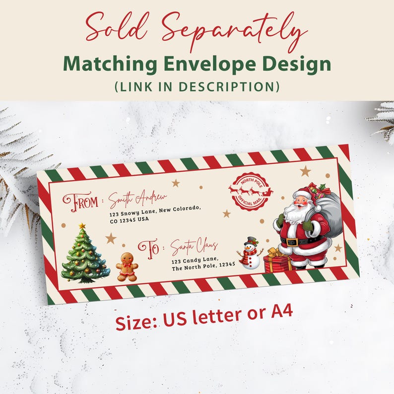 DIY Letter From Santa Printable EDITABLE Personalized Father Christmas
