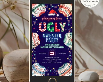 Ugly Sweater Party Invitation Template | Editable Holiday Invite (Digital Download)