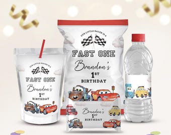 Kit de lembrancinhas para festa de aniversário do Carros, Relâmpago McQueen (Download digital)