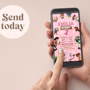 Editable Girl Toy Story Invitation Template, Evite, Mobile Digital Invitation, Kids Birthday Party, Instant Download, Evite, Phone, B335