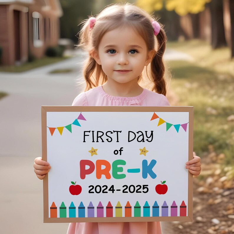 First Day of PREK School SIGN, Printable PRE-K Sign, 1st Day of Prek ...