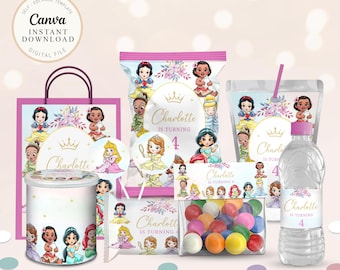 Princess Birthday Party Pack, Princess party favor, Princess party package, Princess Birthday Bundle, Princess Theme, Movie party, B665