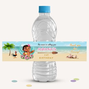 Baby Moana Party Supplies Printable, Chip bag, Water bottle, Juice pouch, Moana Birthday Decoration, Personalized Princess Party Favors B004