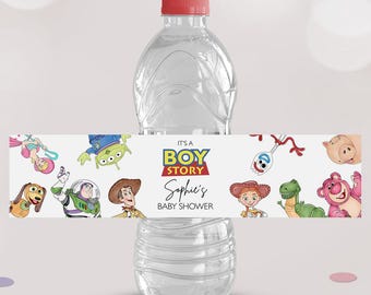 Toy Story Baby Shower - Water Bottle Labels Template, Editable Digital Printable, CANVA, B627