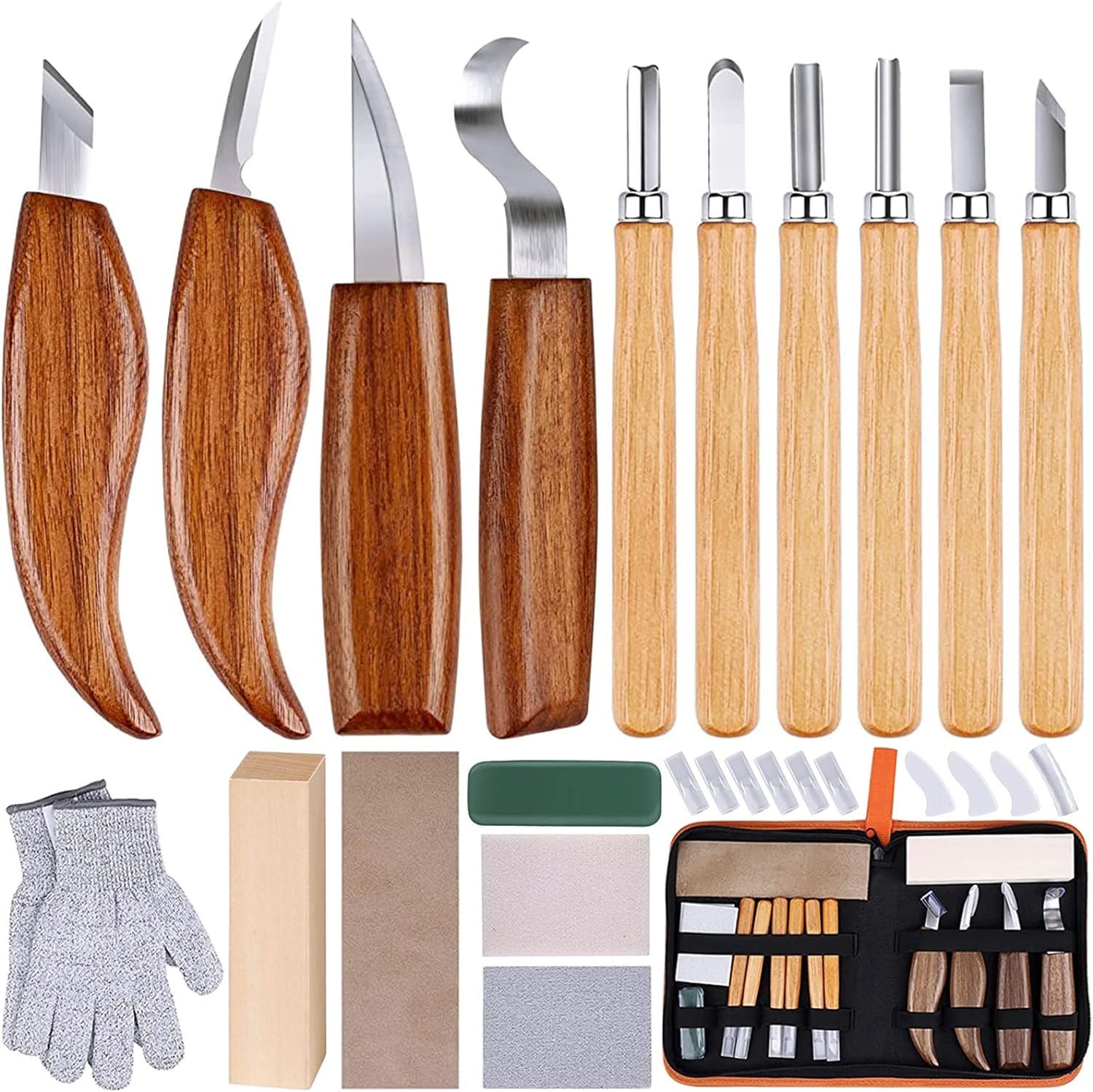 Wood Carving Kit of 26pcs, With Detail Wood Carving Knife, Whittling ...