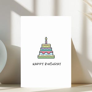 Happy Birthday Rainbow Cake Greeting Card | PHYSICAL PRODUCT