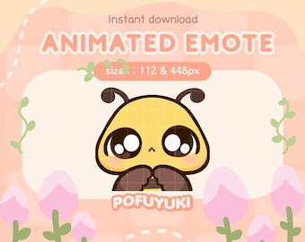 Animated Cute Bee Emote Shy for Twitch, Discord & Youtube, Honey Bee Blushing Stream Emote - Instant Download