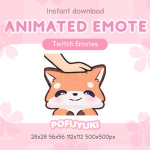 Fox Head Pat Animated Emote for Twitch, Discord & YouTube Cute Transparent GIF - Instant Download